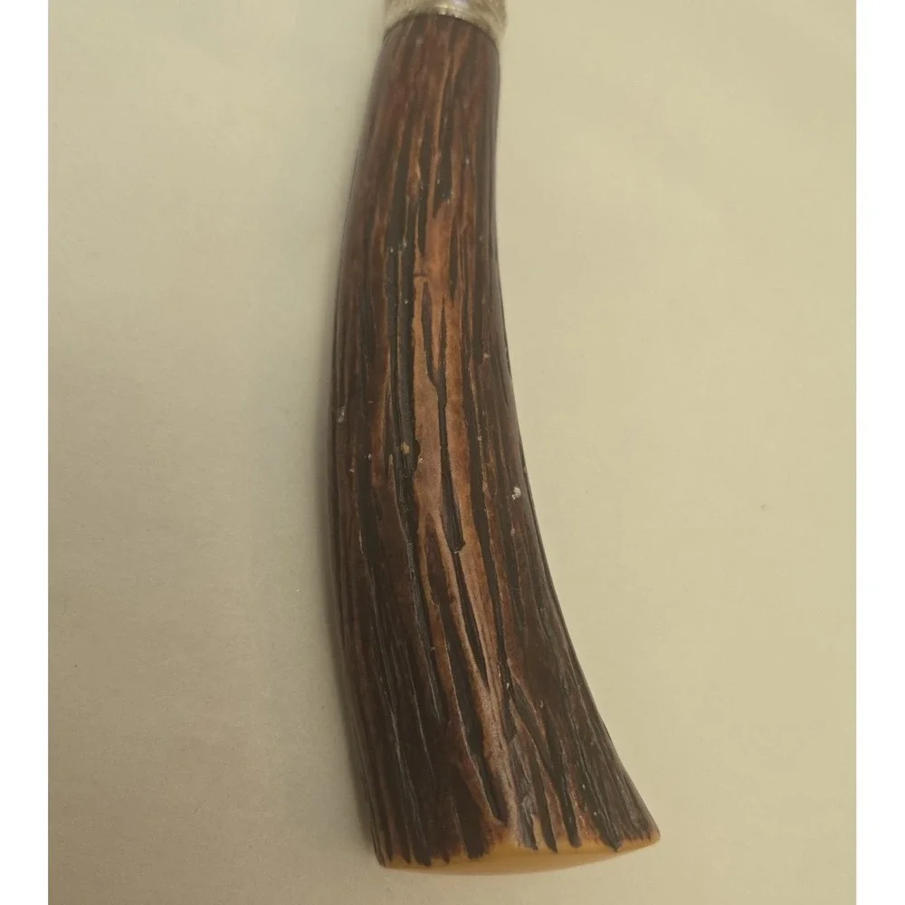 Vtg Washington Forge 2 Prong Carving Fork With Faux Antler Handle Stainless 10